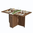 thumbnail image 2 of Folding Dining Table,Kitchen Table with 6 Wheels Foldable Kitchen Dinner Drop Leaf Convertible Tables with Storage Drawer and Shelf for Small Spaces Space Saving Kitchen Dining Room Furniture, 2 of 9