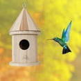 thumbnail image 4 of Casa de Pájaros de Madera, Casa de Pájaros Colgante para Exterior, Decoración de Jardín DIY para Wren Swallow Sparrow Colibrí Finch Throstle , Agujero circular Yinane casas de aves, 4 of 8