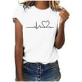 thumbnail image 2 of Odbmxy Crew Neck Summer Clothes for Women Short Sleeve White T-Shirt Print Casual Loose Tops, 2 of 8