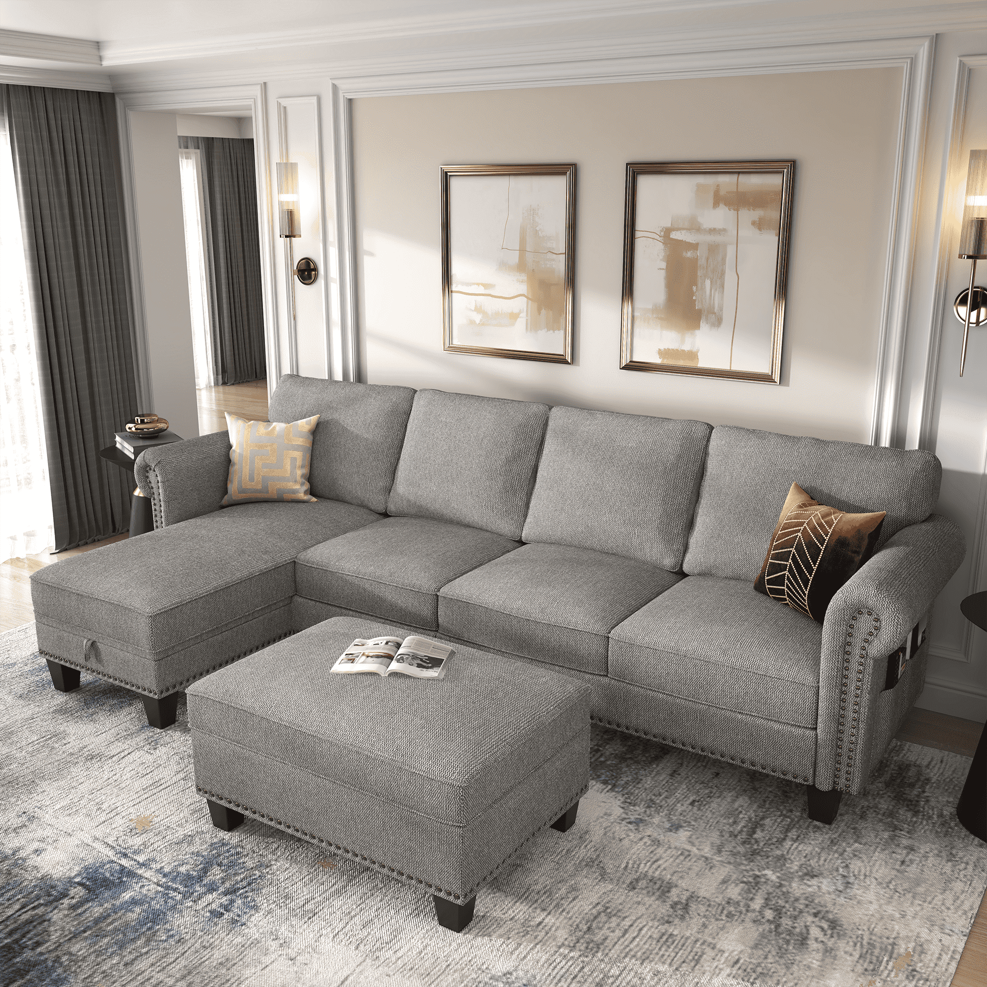 Nolany convertible cheap sectional sofa