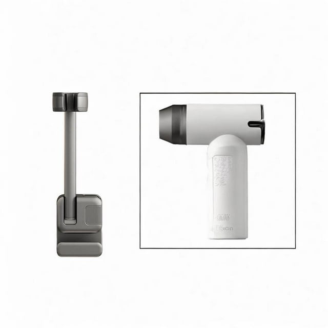Soporte para secador de pelo Lazy, manos libres, ángulo ajustable, universal, práctico, organizador de secador de pelo montado en la pared para el Gris