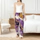 thumbnail image 4 of Balery Purple Gold Marble Swirls Pantalones de pijama para mujer, pijamas ultraligeros, pantalones de estar por casa-3X-Large, 4 of 6
