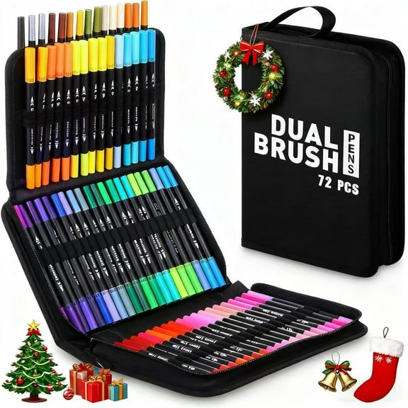 72 Colors Double Brush Marker Pens, SFBOSF Art Markers Set with Fine Tip and Brush Tip for Adult Coloring Book Hand Lettering Calligraphy Drawing Art Supplies Kit