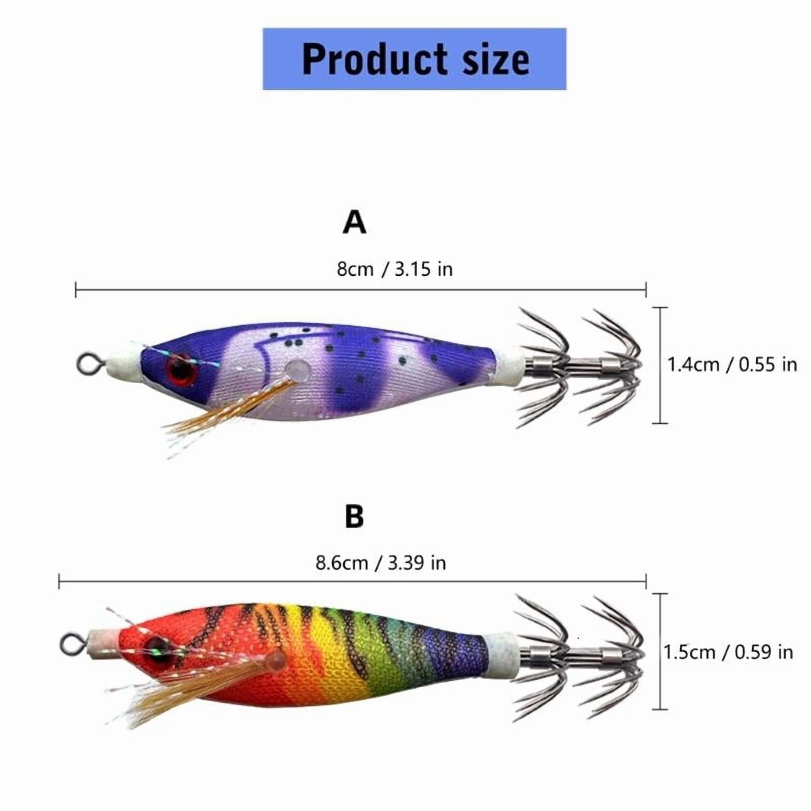 CEORPER 12PCS Realistic Plastic Squid Fishing Lures With Hook Glowing Shrimp Lures