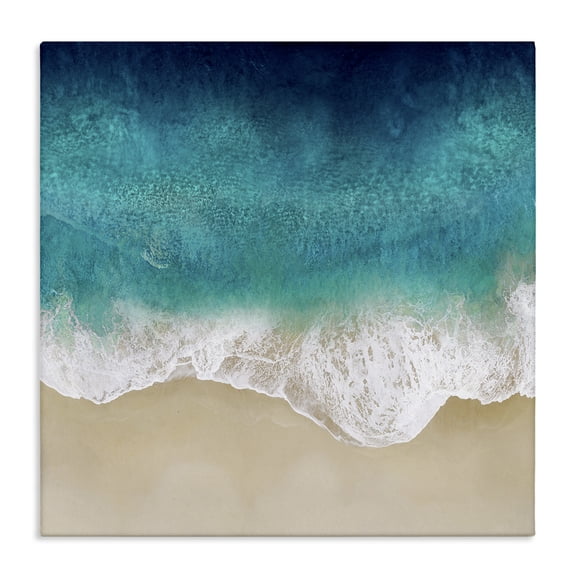 Stupell Industries Coastal Aerial Tropical Blue Tide Canvas Art, 17 x 17, by Maggie Olsen