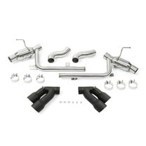 Mishimoto MMEXH-CAM4-16QTPBK Quad Tip Pro Cat-Back Exhaust Compatible With Chevrolet Camaro 2.0T 2016-2018 Black Tips