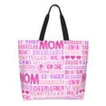 thumbnail image 1 of Balery Best Mom ever Bolsa Tote Estilo Estético con Cremalleras, Bolsa de Hombro, Bolsa de Compras Grande y Plegable, 1 of 8
