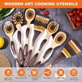 thumbnail image 5 of 7pcs Pakkawood Kitchen Utensils Set For Cooking  Wooden Spoons Safe Eco-friendly Non-stick Utensil Cookware Housewarming Gifts Brown, 5 of 7