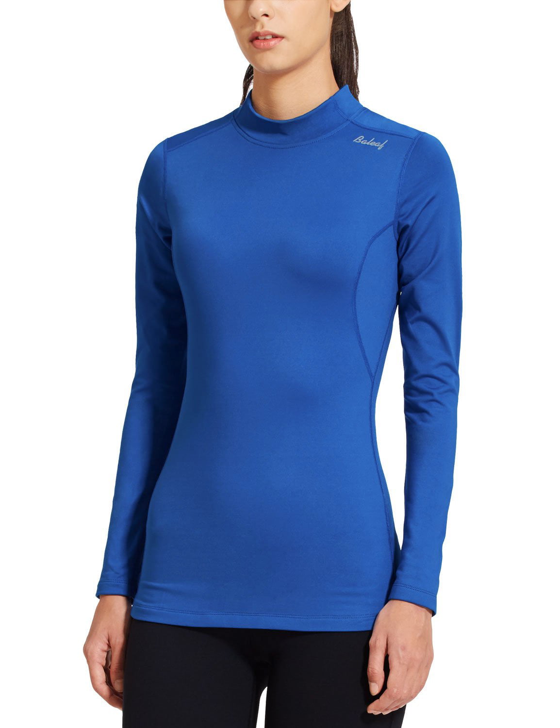 Baleaf Womens Fleece Thermal Mock Neck Long Sleeve Running Shirt Workout Tops