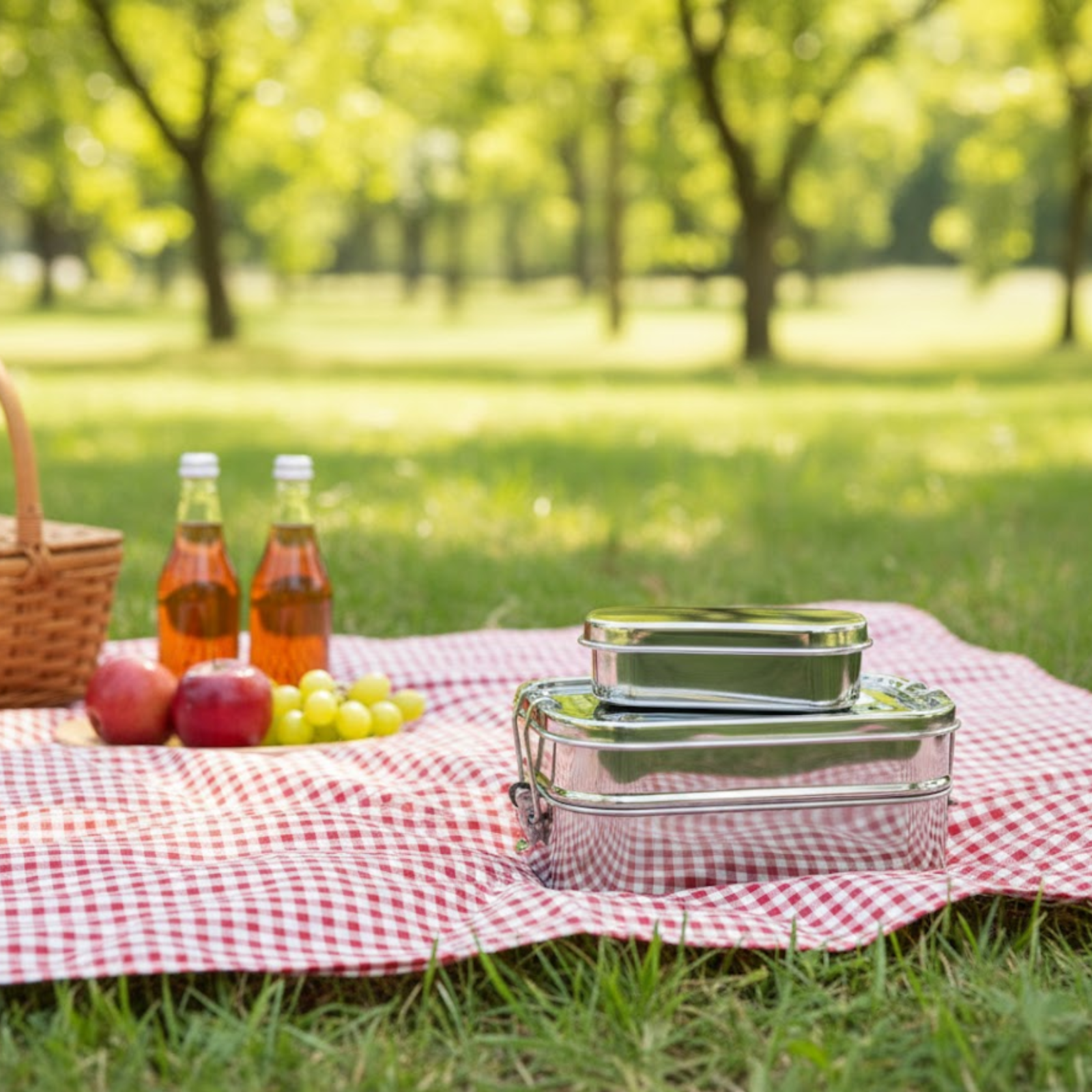 Mayur Exports Stainless Steel Lunch Box for Adults | 1400ML/47oz Bento Box with Leak-Proof Lockable Clips & Adjustable Divider | BPA-Free, Eco-Friendly, Dishwasher Safe - Ideal for Work & Travel