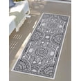 thumbnail image 3 of Unique Loom Outdoor Traditional Collection Area Rug - Deco (2' 7" x 12' Runner White and Black), 3 of 11