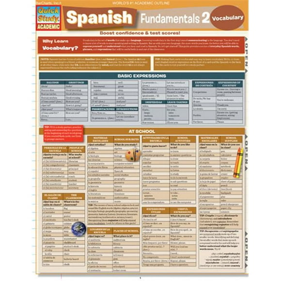 BarCharts-inc 9781423214489 Fundamentals espagnol 2 - Lot de 3