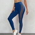 thumbnail image 5 of YYDGH Mesh High Waist Leggings for Women Tummy Control Athletic Gym Running Yoga Workout Pants Navy Blue S, 5 of 5
