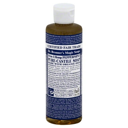 Dr. Bronner's 18-In-1 Hemp Peppermint Pure-Castile Soap, 8.0 FL OZ