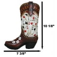 thumbnail image 2 of Rustic Western Gambler Casino Poker Cards Dice Cowboy Boot Vase Planter Figurine, 2 of 10