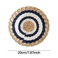 thumbnail image 2 of Wall Basket Decor Boho Wall Hanging Decor Rattan Wall Decor Flat Round Wicker Woven Macrame Tapestry Bamboo Wall Basket Serving Tray Art Handmade Set for Room Bedroom Living Room Decoration, 2 of 3