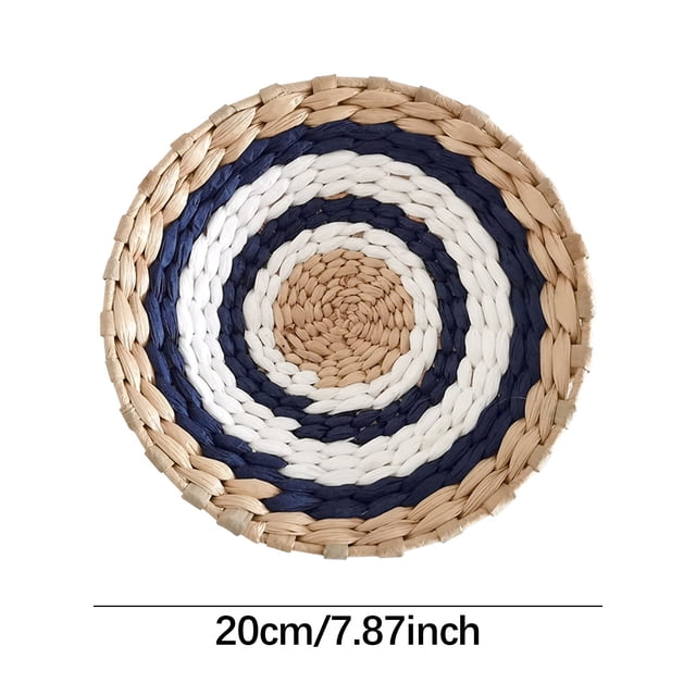 Decoraciones de Pared para Sala de Estar, Estilo Bohemio Tejido a Mano de Paja Pared Colgante para Sofá Decoración de Fondo Junto a la Cama, Regalo de Arte Tejido Natural Colgante