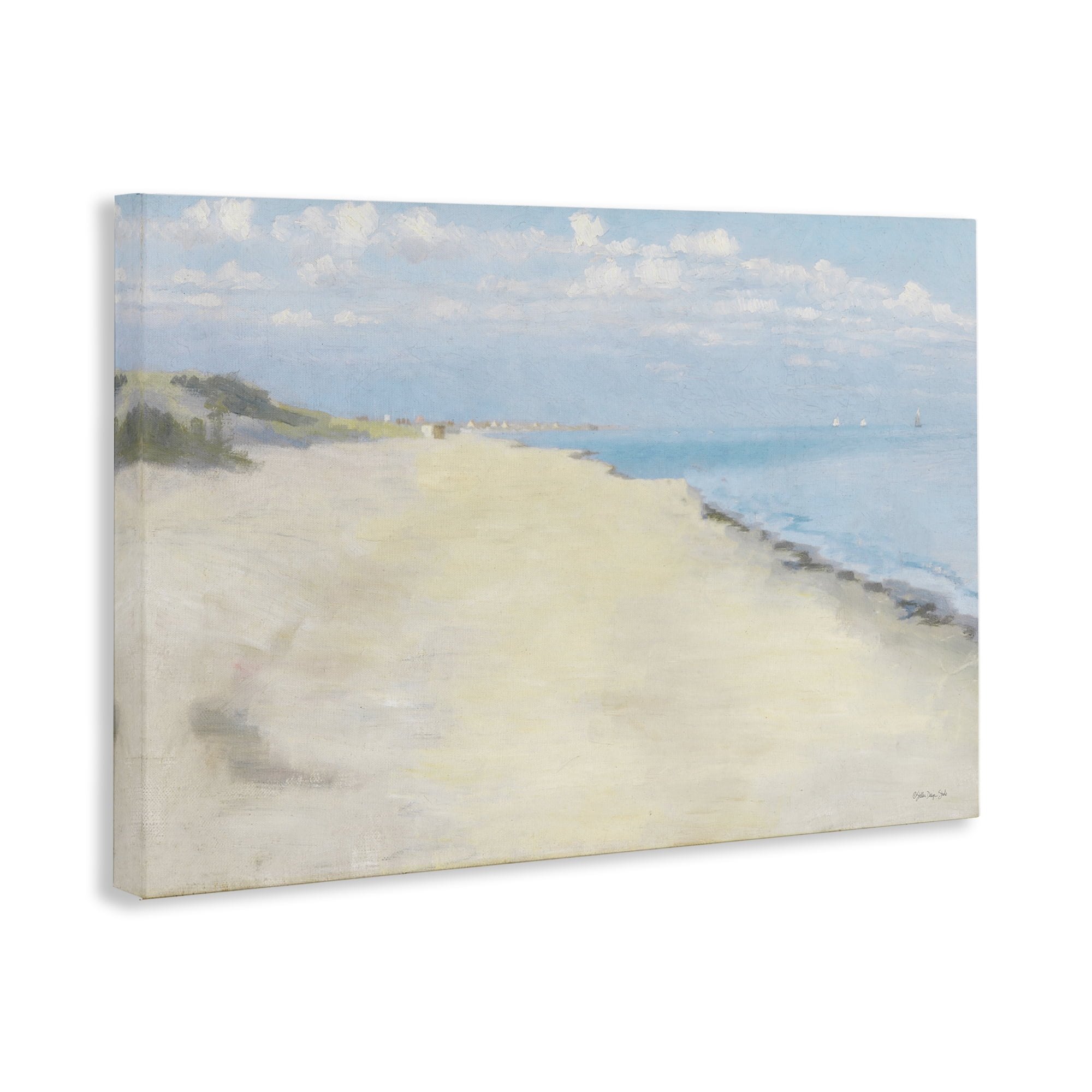 Stupell Industries Solemn Beach Tide Landscape & Nature Painting Wrapped Canvas Art Print Wall Art, 30 x 20