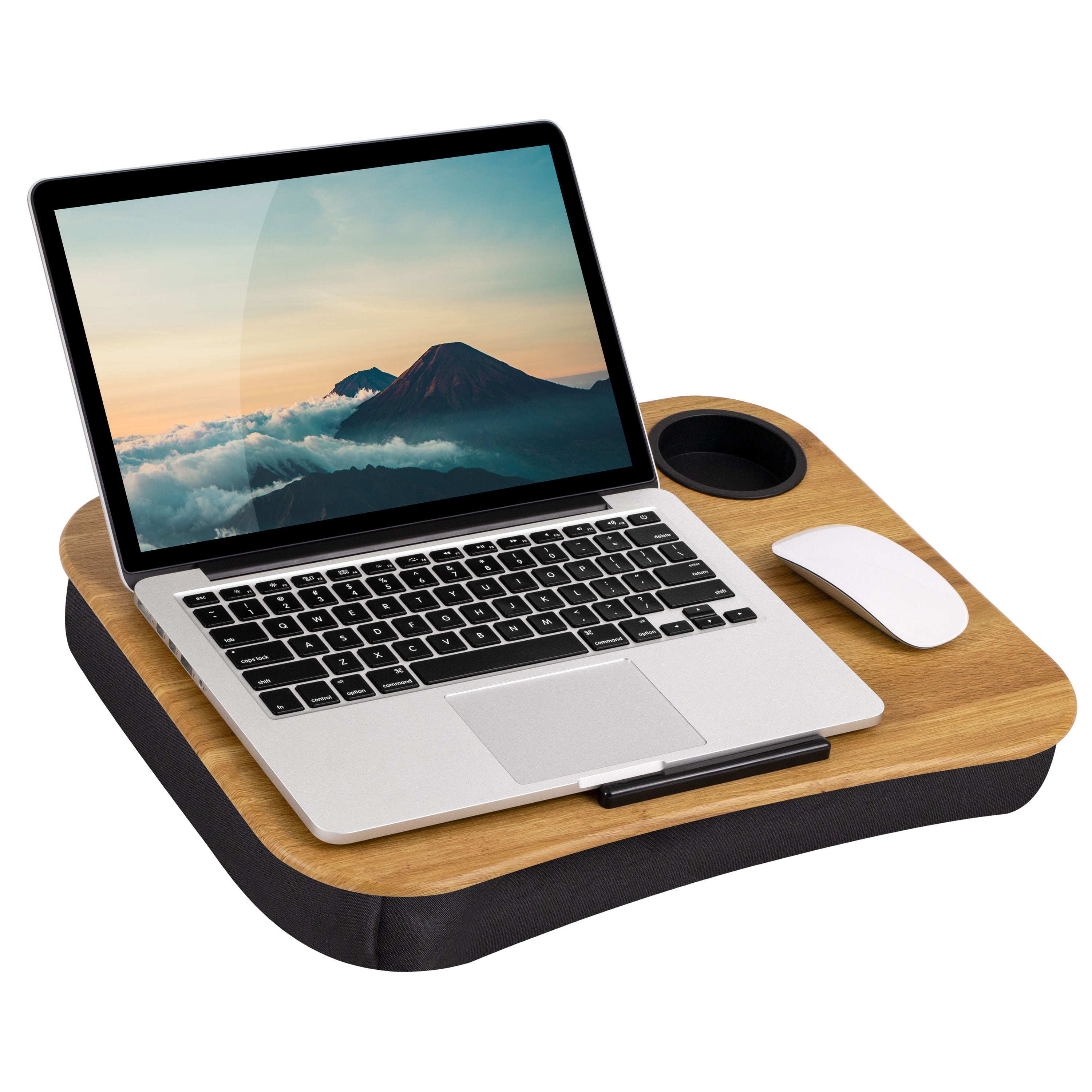Cup Holder Lap Desk, Oak Woodgrain