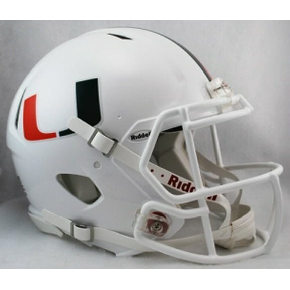 Miami Hurricanes White Traditional Authentic Riddell NCAA Speed Full Size Helmet