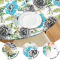 thumbnail image 4 of Round Fitted Tablecloth with Elastic Edges Fits 36"-44" Round Tables Pioneer Colorful Floral Waterproof Table Cover Washable Indoor and Outdoor for Party Kitchen Dinner Banquet Patio Picnic, 4 of 7