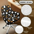 thumbnail image 5 of Xixirimido Ghost Pumpkin Spider Web Pattern Swivel Office Armchair Cover Stretch Computer Desk Chair Slipcover Mid Back Accent Dining Chair Covers Non-slip for Home Living Room, 5 of 7