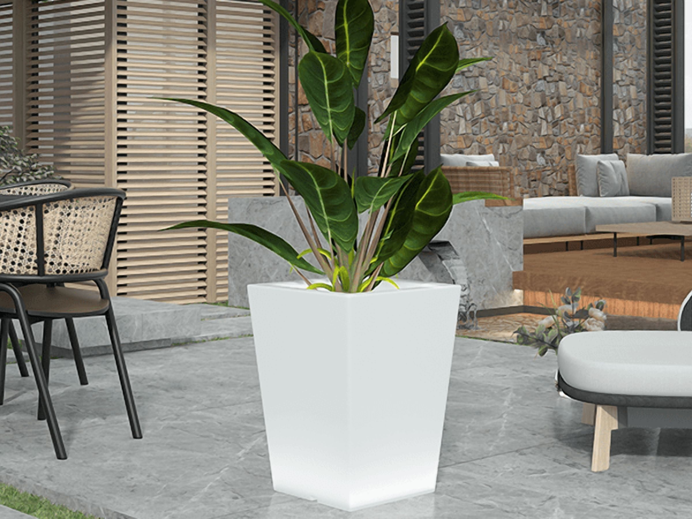 BALUS 22" RGB LED Outdoor Tall Planter with Remote Control, Large RGB Ice Bucket ,Waterproof Rechargeable Lighted Flower Pot for Home Decor, Garden, Party, Wedding, Gifts