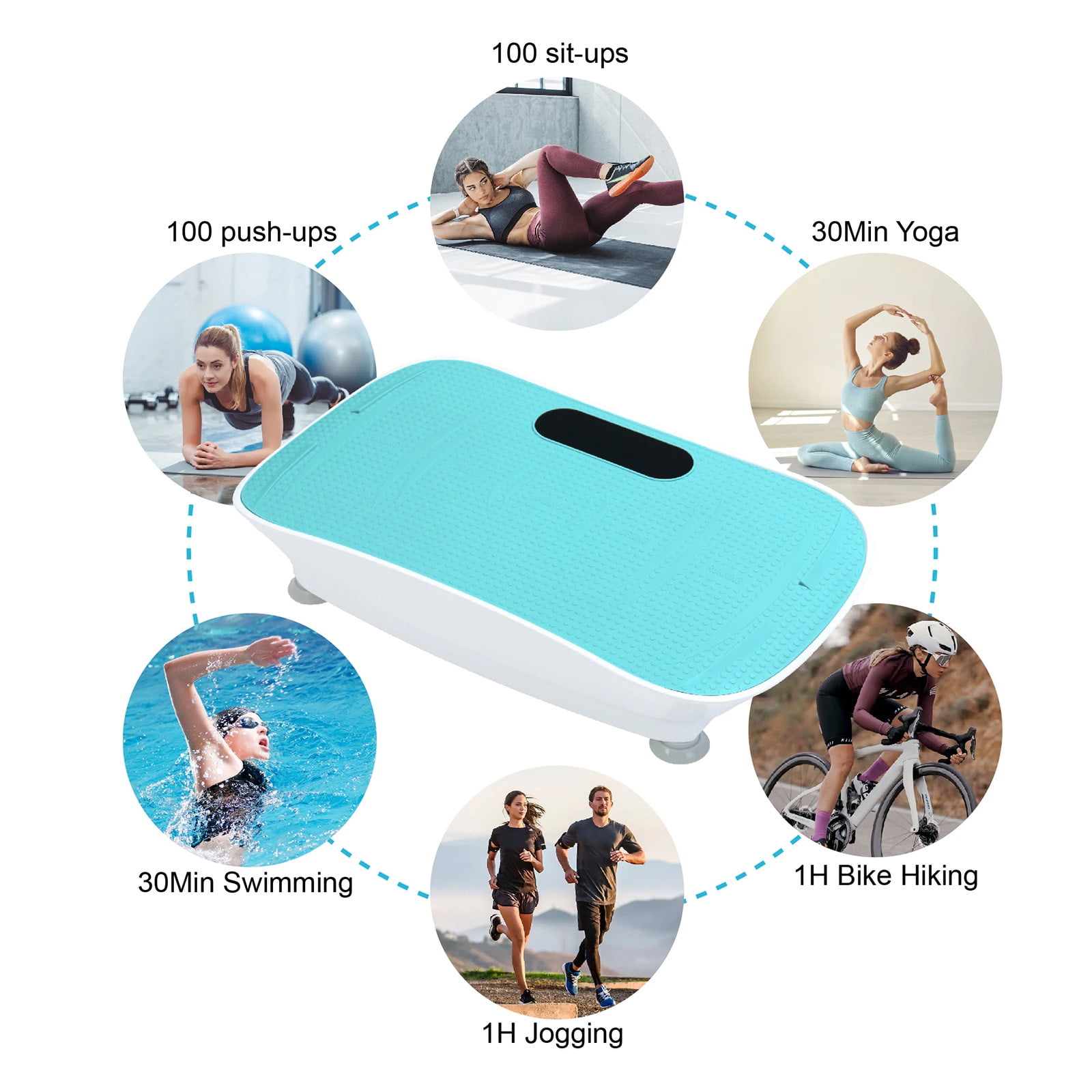 HengDidi Vibration Platform Machine Silent Motor Fitness Massager with Remote Control, 10 Speed Levels Auto Mode Bluetooth Speaker, Portable Body Shaking Machine for Home Gym, Weight Management