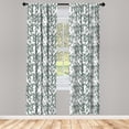 thumbnail image 4 of Ambesonne Tropical Window Curtains, Feijoa Fruit Botanical Art, Each 28" W x 84" L, White Dark Reseda Green, 4 of 4