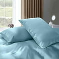 thumbnail image 4 of Cloud Fino 100% Pure Silk Satin Duvet with Fitted Sheet Set 4pcs, Silk Satin Fitted Sheet 15'' Deep Pocket,Silk Satin Duvet Cover,Silk Satin Pillowcases Set !!!(Twin Sky Blue), 4 of 6