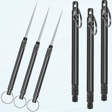 3 Pieces Portable Titanium Toothpicks,Metal Pocket Toothpick Stainless Steel Toothpick Reusable Toothpicks for Outdoor Camping Picnic Travel (Black)