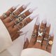 thumbnail image 3 of Gold Stackable Rings for Women Trendy Stocking Stuffers Cute Rings Stuff Boho Moon Star Butterfly Knuckle Ring Set Gold Jewelry Christmas Gifts 2024, 3 of 5