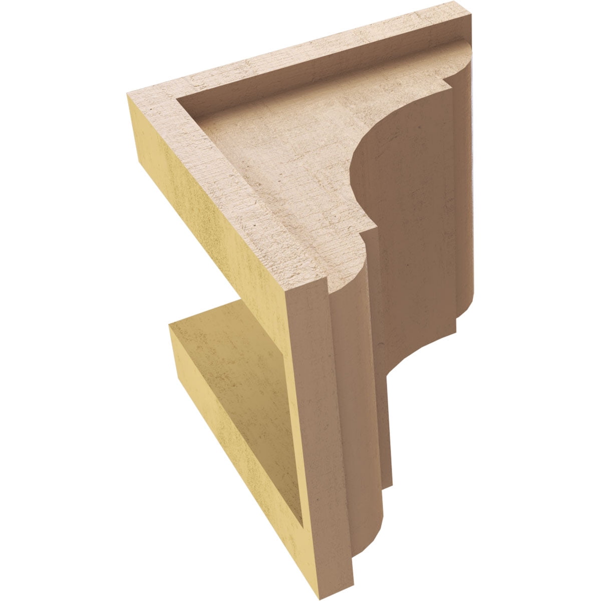7"W x 7"D x 7"H Wide Bryant Rough Cedar Woodgrain TimberThane Corbel, Primed Tan
