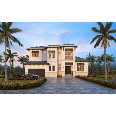 013-3020: Contemporary Luxury 4 Bed, 4 Bath Luxury Home Plan, 3020 Sq Ft: Full Blueprints with License to Build by Home Plan Marketplace - Lesuto