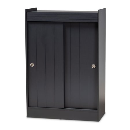 Bowery Hill Finished 2-Door Wood Entryway Shoe Storage Cabinet in Gray