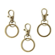 (4 pack) Cousin DIY Antique Brass Large Metal Lobster Clasps with Key Ring, 3 Pc.