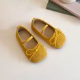 thumbnail image 5 of Viluyesy Girls Mary Jane Flats Elastic Band Bow Closed Toe Soft Sole Round Toe Princess Dress Shoes Yellow Size 8.5 Toddler, 5 of 9