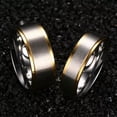 thumbnail image 6 of 316L Stainless Steel Silver Brushed Gold Plating Bands Men Women's Couple Rings, 6 of 8