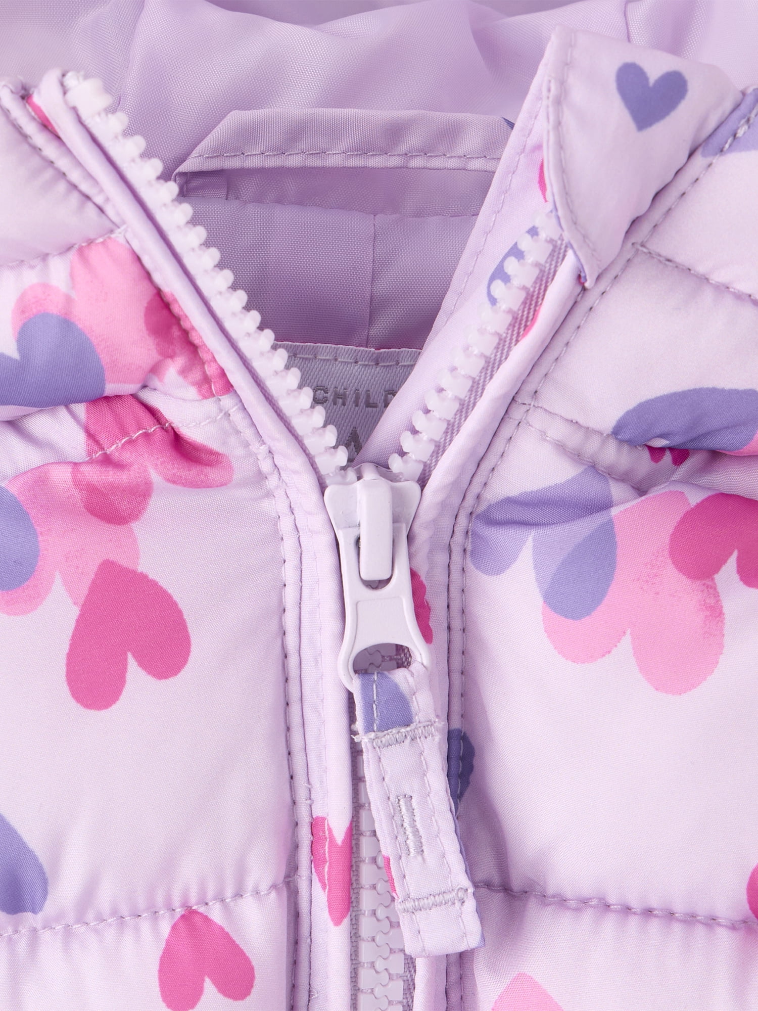 The Children's Place Toddler Girls Long Sleeve Print Hooded Puffer Jacket, Sizes 12M-5T