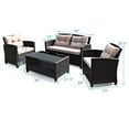 thumbnail image 2 of Costway 8PCS Outdoor Rattan Furniture Set Cushioned Sofa Armrest Table, 2 of 10