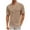 Khaki, variant on AHTJRT Mens Embroidered Breathable Short Sleeve V Neck Casual Shirts Red L