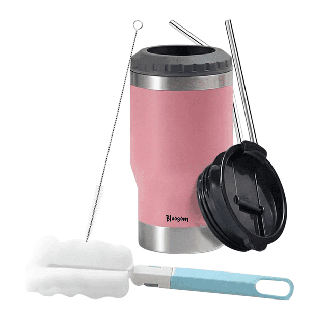 Portalatas Bloosom De Cerveza De Acero Inoxidable Vaso Térmico 14oz Rosa