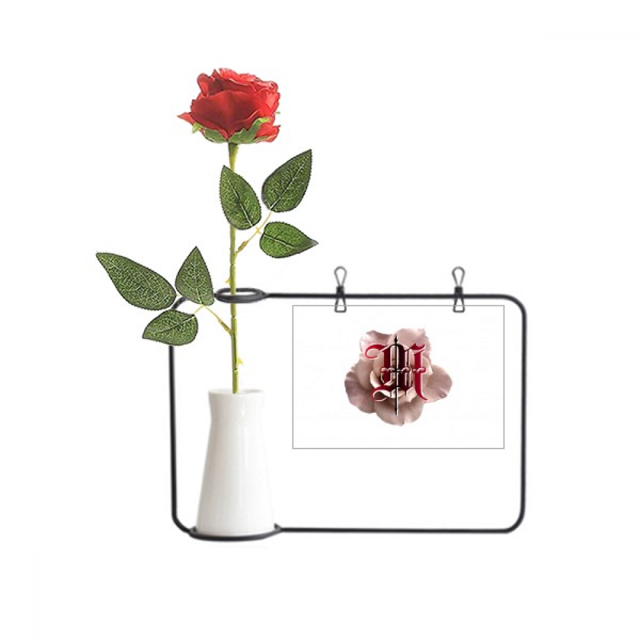 Alfabeto gótico Botella de decoración de jarrones colgantes de flores rosas artificiales