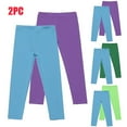 thumbnail image 3 of CHEEREAM 2 Pack Girls Leggings Cotton Leggings for Girls Warm Leggings Toddler Stretchy Tights Pants for Kids Pull on Multipack, 3 of 3