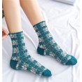 thumbnail image 4 of AOOCHASLIY Christmas/Daily Socks Literature and Art and Winter Women's Medium Socks, Green High Sleeves, Retro Personality, Fashionable Socks, Leather Shoes, 4 of 4