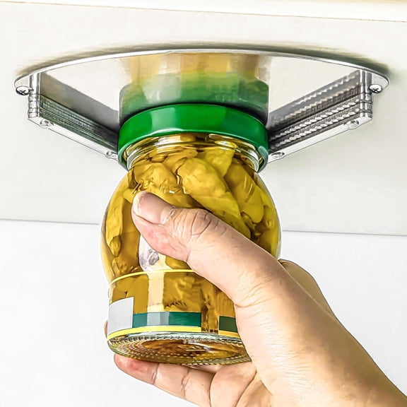 Wzw Latest Jar Opener - Under Cabinet Jar Openers for Seniors With Arthritis Weak Hands - Under Counter Can Open Lid & Bottle Cap Open Tool - All Stainless Steel Material
