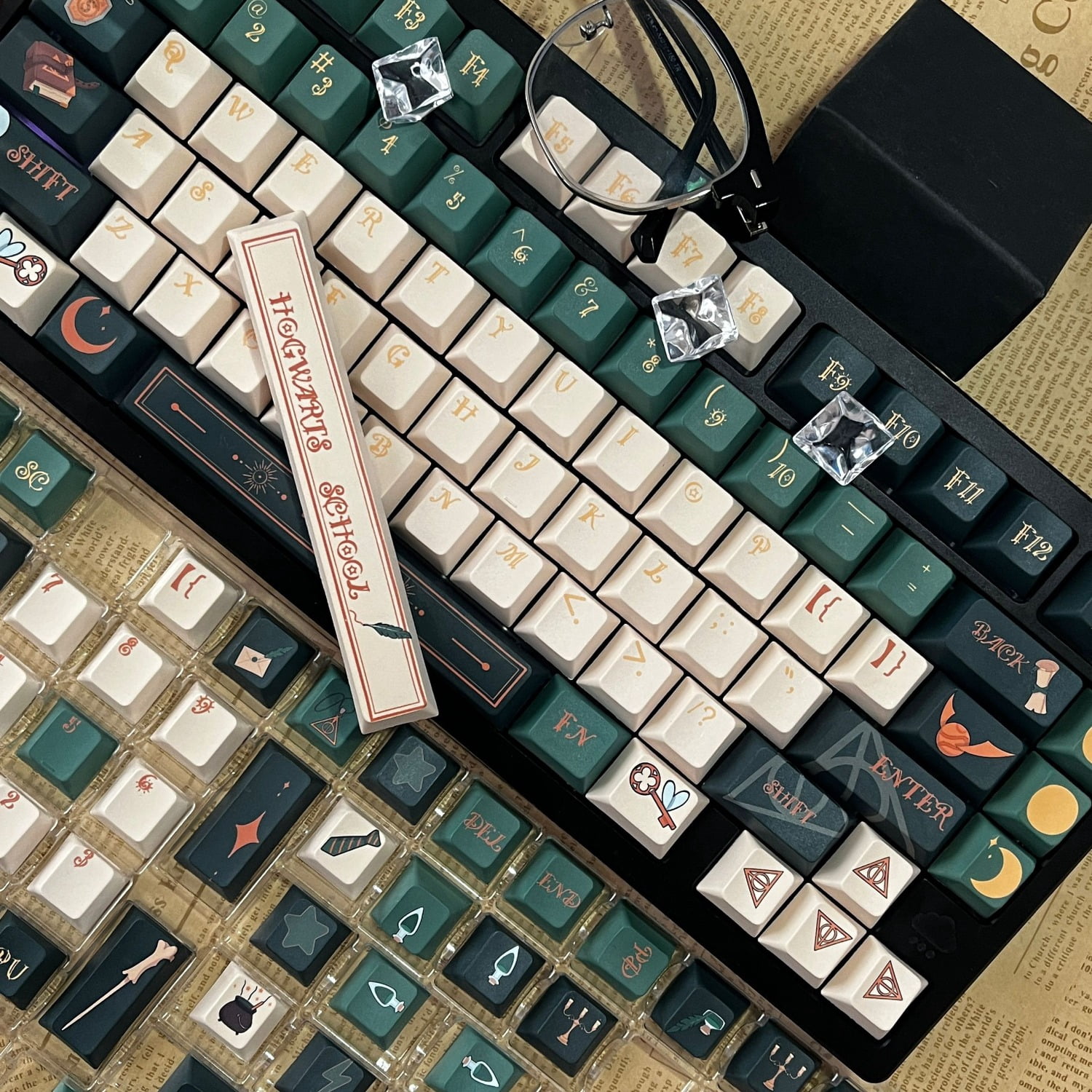 Slytherin House Themed Keycap Set, Cherry Profile MX Mechanical Keyboards OEM Height for Mechanical Keyboard Keycap