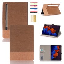 for Samsung Galaxy Tab S8 2022 with Card Slots & Cash Pocket Case, Premium PU Leather Business Folio Stand Cover  - Multiple Viewing Angles Kickstand Tablet Cover for Tab S7 2020 11 inch,Sallow