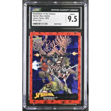 2024 Upper Deck Marvel Spiderman Guardians Of The Galaxy Blue Foil #70 CGC 9.5