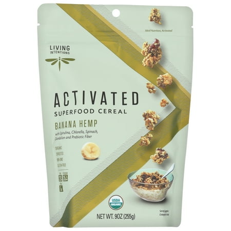 (6 pack) (6 Pack) Living Intentions Activated Superfood Cereal, Banana Hemp, 9 Oz